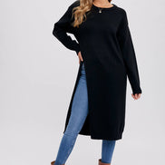 HIGH SLIT LONGLINE PULLOVER