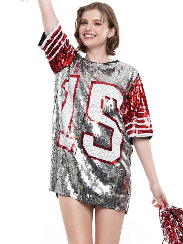 15 Sequin Jersey Dress (Silver)