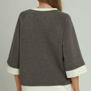 ColorBlock Crewneck Raglan Sleeve Top (Bottoms Sold Separately)