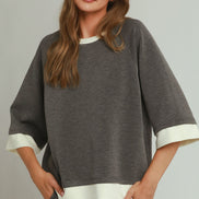 ColorBlock Crewneck Raglan Sleeve Top (Bottoms Sold Separately)