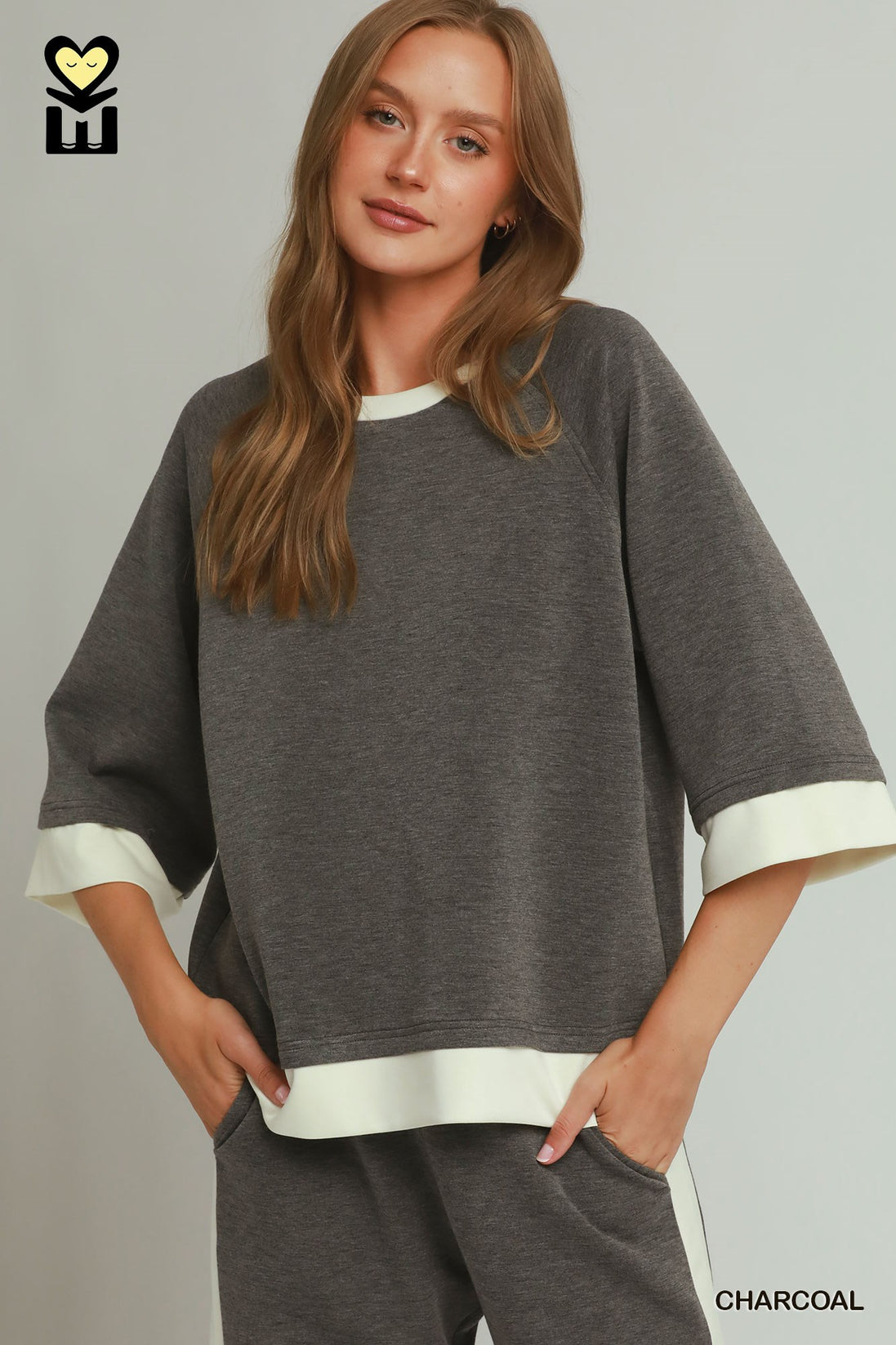 ColorBlock Crewneck Raglan Sleeve Top (Bottoms Sold Separately)