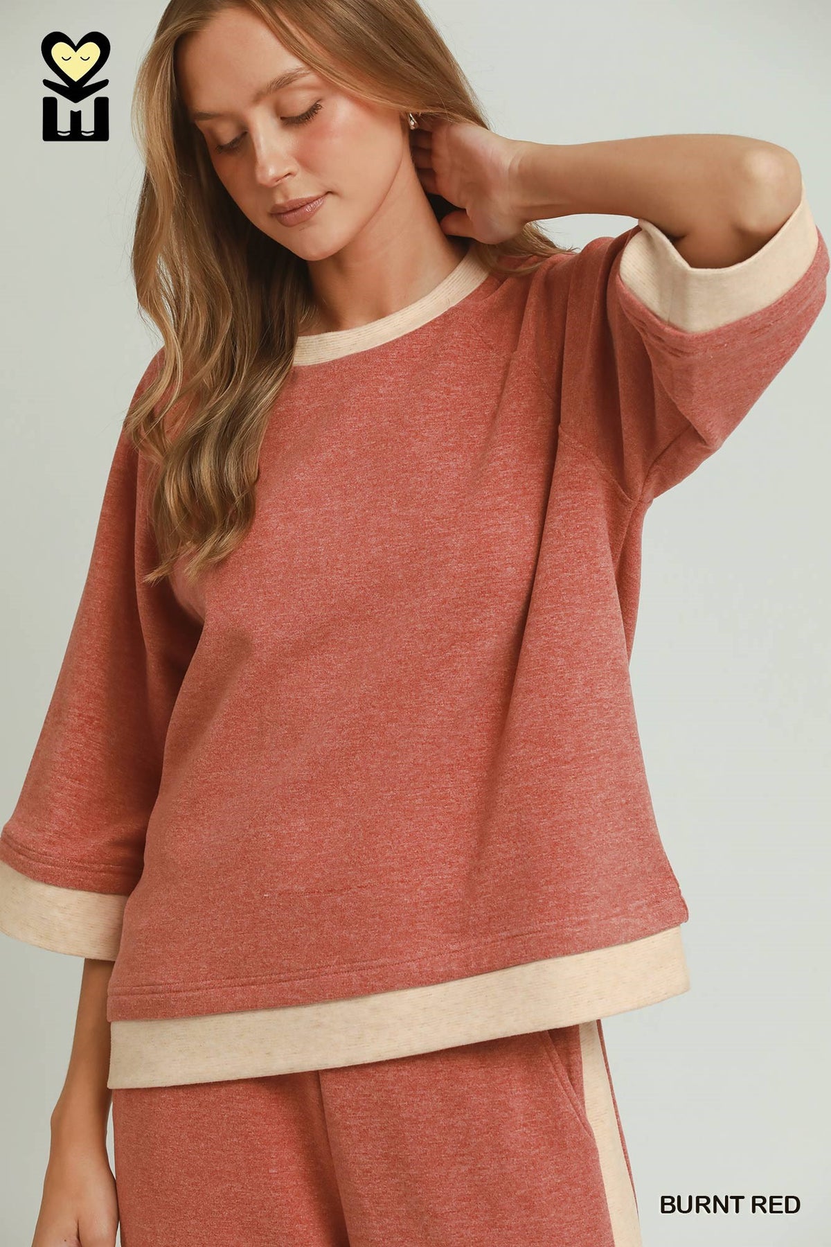 Dream Plush Contrast Raglan Sleeve (Bottoms Sold Separately)
