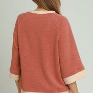 Dream Plush Contrast Raglan Sleeve (Bottoms Sold Separately)