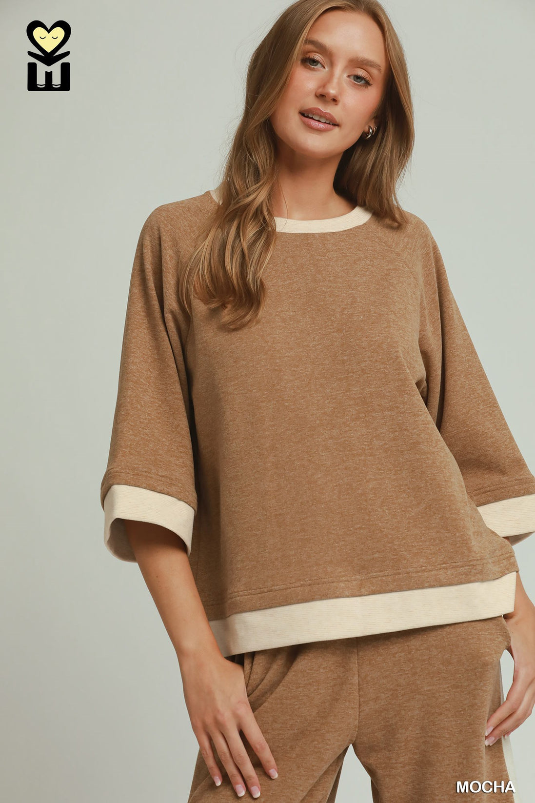 Dream Plush Contrast Raglan Sleeve (Bottoms Sold Separately)