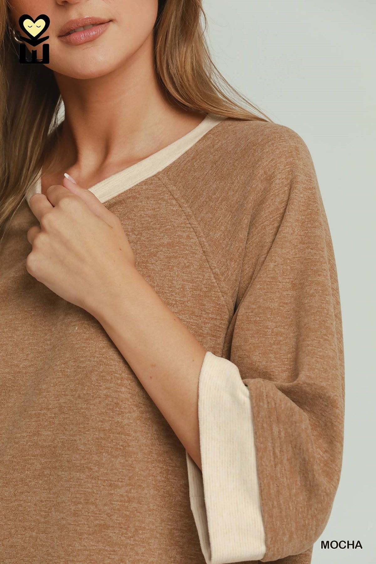 Dream Plush Contrast Raglan Sleeve (Bottoms Sold Separately)