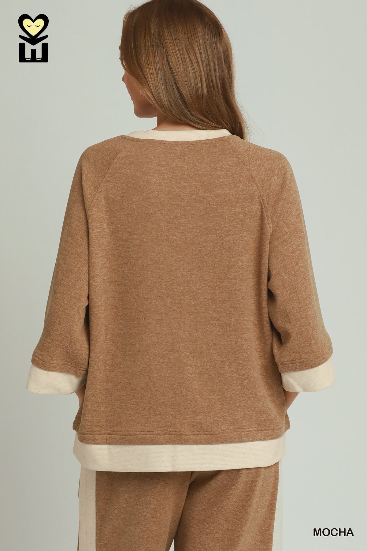 Dream Plush Contrast Raglan Sleeve (Bottoms Sold Separately)