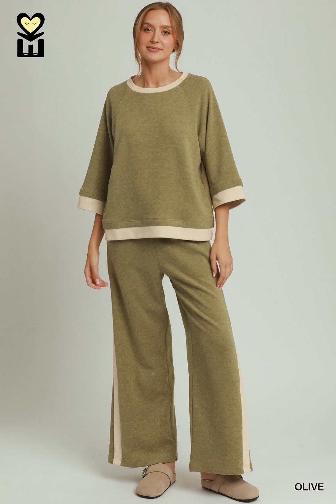 Dream Plush Contrast Raglan Sleeve (Bottoms Sold Separately)