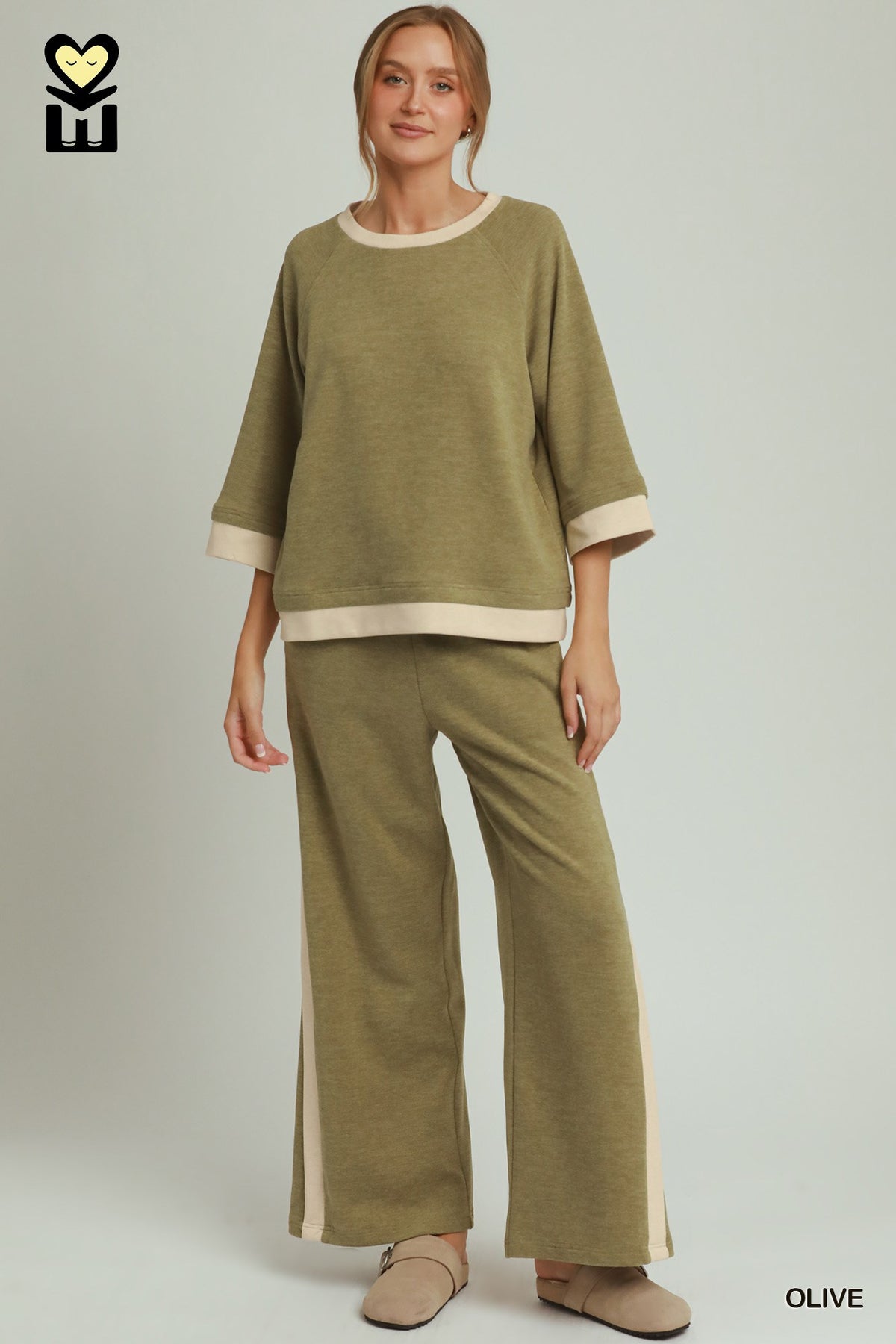 Dream Plush Contrast Raglan Sleeve (Bottoms Sold Separately)