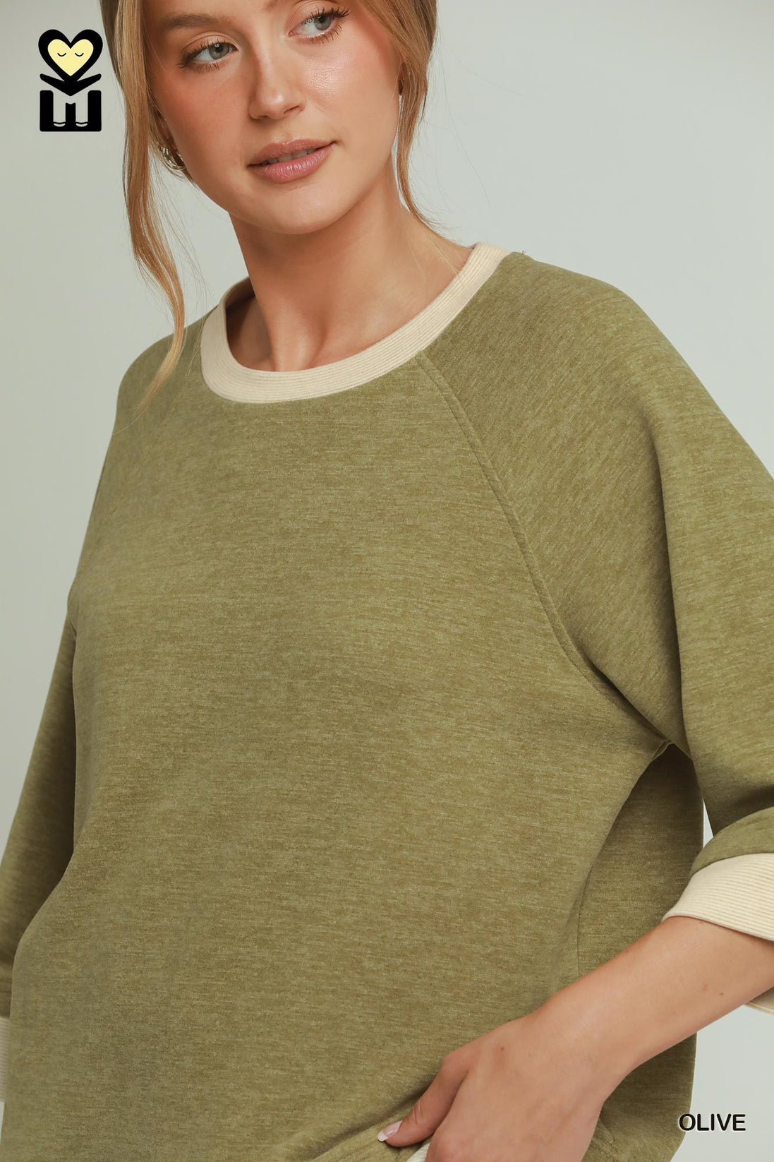Dream Plush Contrast Raglan Sleeve (Bottoms Sold Separately)