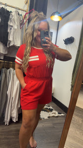 GAME DAY Knit Romper with Pockets
