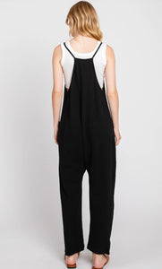 Terry Cloth jumpsuit with front patch pockets