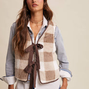 Reversible Tie-Front Fuzzy Vest