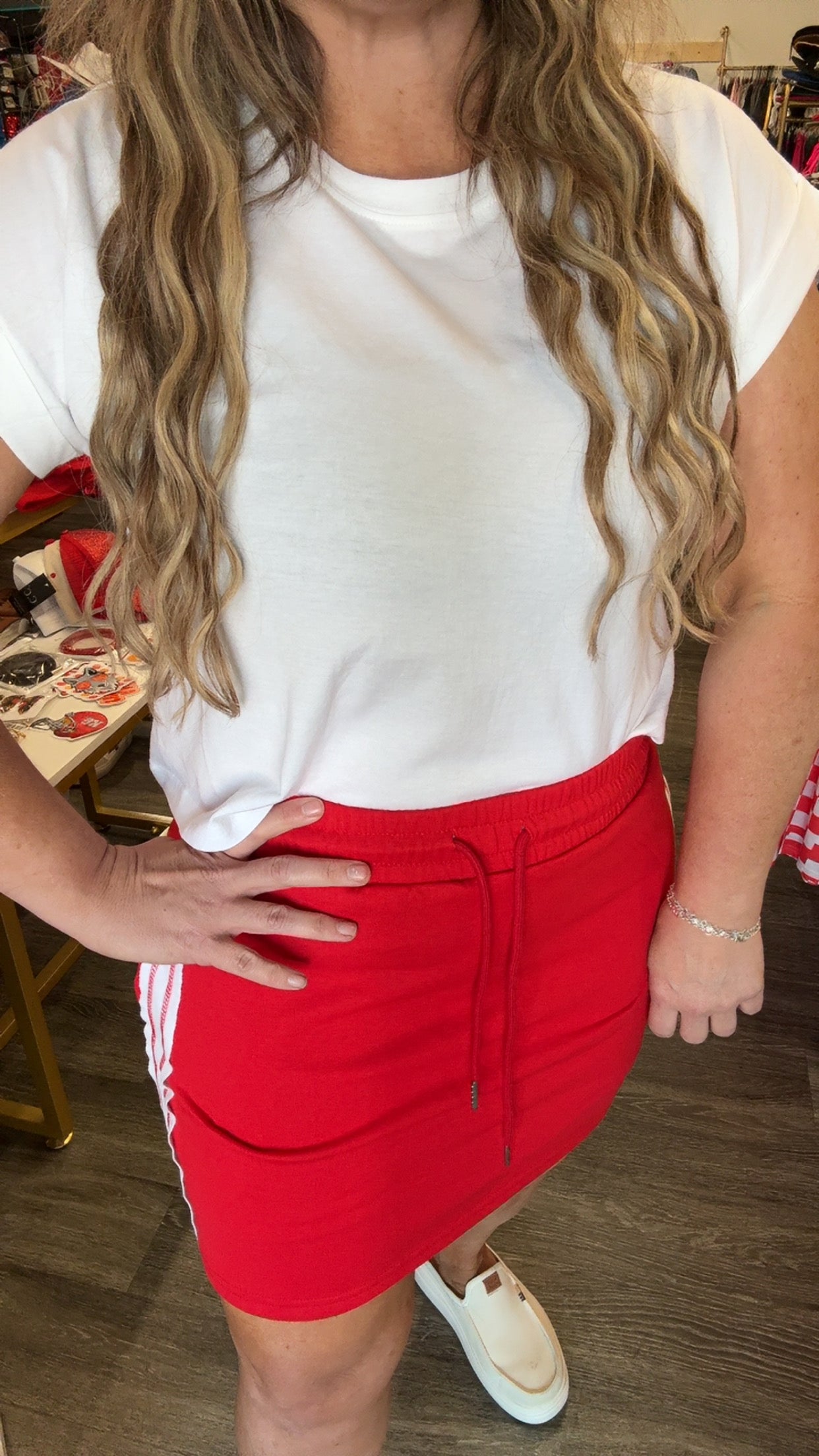 GAME DAY Knit Skort with Reverse Side Stitching