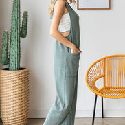 Ribbed Jumpsuit with Large Front Pockets