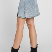Denim Skirt with Side Slit