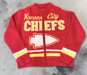 Chiefs Fuzzy Zip-Up Sweater