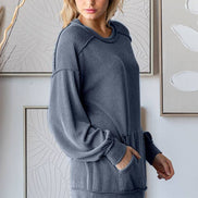 Ribbed Tunic Top w/Pockets