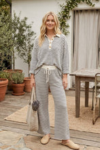 Load image into Gallery viewer, Soft Touch Lightweight Stripe Top ONLY (Wide Leg Pants Sold Separately)
