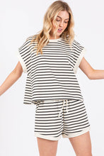 Load image into Gallery viewer, STRIPED TERRY TOP AND SHORT SETS
