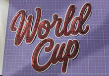 Load image into Gallery viewer, World Cup Script (Red) Sequin Patch (11 inch)
