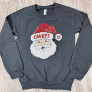 Sequin Holiday Santa Chiefs Sweatshirt