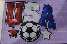 Load image into Gallery viewer, USA and Soccer Sequin Patch (11 inch)
