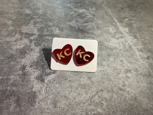 KC Heart Stud Earrings (Shiny)