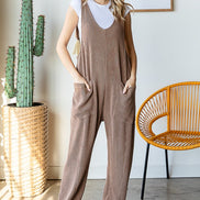 Ribbed Jumpsuit with Large Front Pockets
