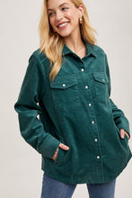 Load image into Gallery viewer, Corduroy Button Down Shacket w/Pockets
