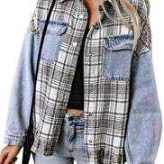 Plaid Patchwork Denim Jacket
