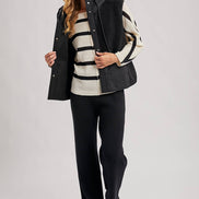 SHERPA FLEECE HOODED VEST WITH FAUX SUEDE INNER