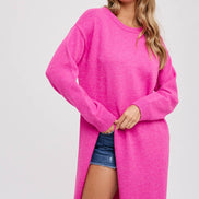 HIGH SLIT LONGLINE PULLOVER