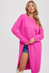 HIGH SLIT LONGLINE PULLOVER