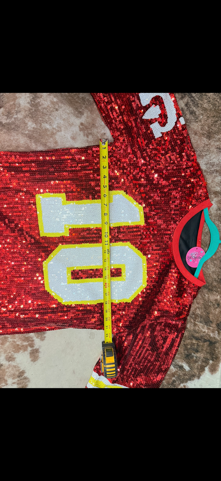 #10 Pacheco Chiefs Sequin Jersey Shirt Dress