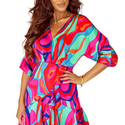 Abstract Dolman Sleeve dress