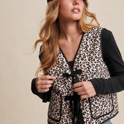 Leopard Print Quilted Vest