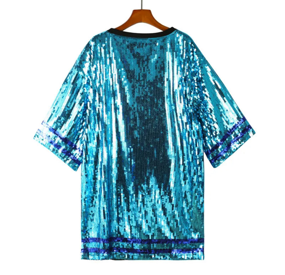 KC Sequin Shirt Dress
