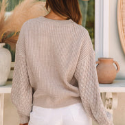 Cable Knit Sleeve Sweater