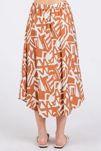 Load image into Gallery viewer, Print Waist Elastic With Tie Detailed Midi Skirt - NS80196
