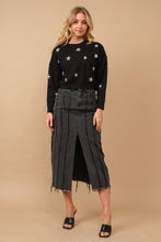 Load image into Gallery viewer, Distressed Seam Slit at Front Maxi Denim Skirt
