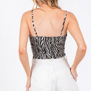 Ruched Front Cami Crop Top (Black)