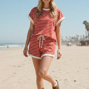 STRIPED TERRY TOP ONLY (Shorts Sold Separately)