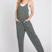 Front Patch Pocket Roll-Up Jumpsuit