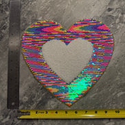 Heart w/Rainbow Sequin and Chenille X-Large Patch (Valentine’s Collection)