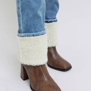 JUDY BLUE High Waisted Shearling Cuff Straight
