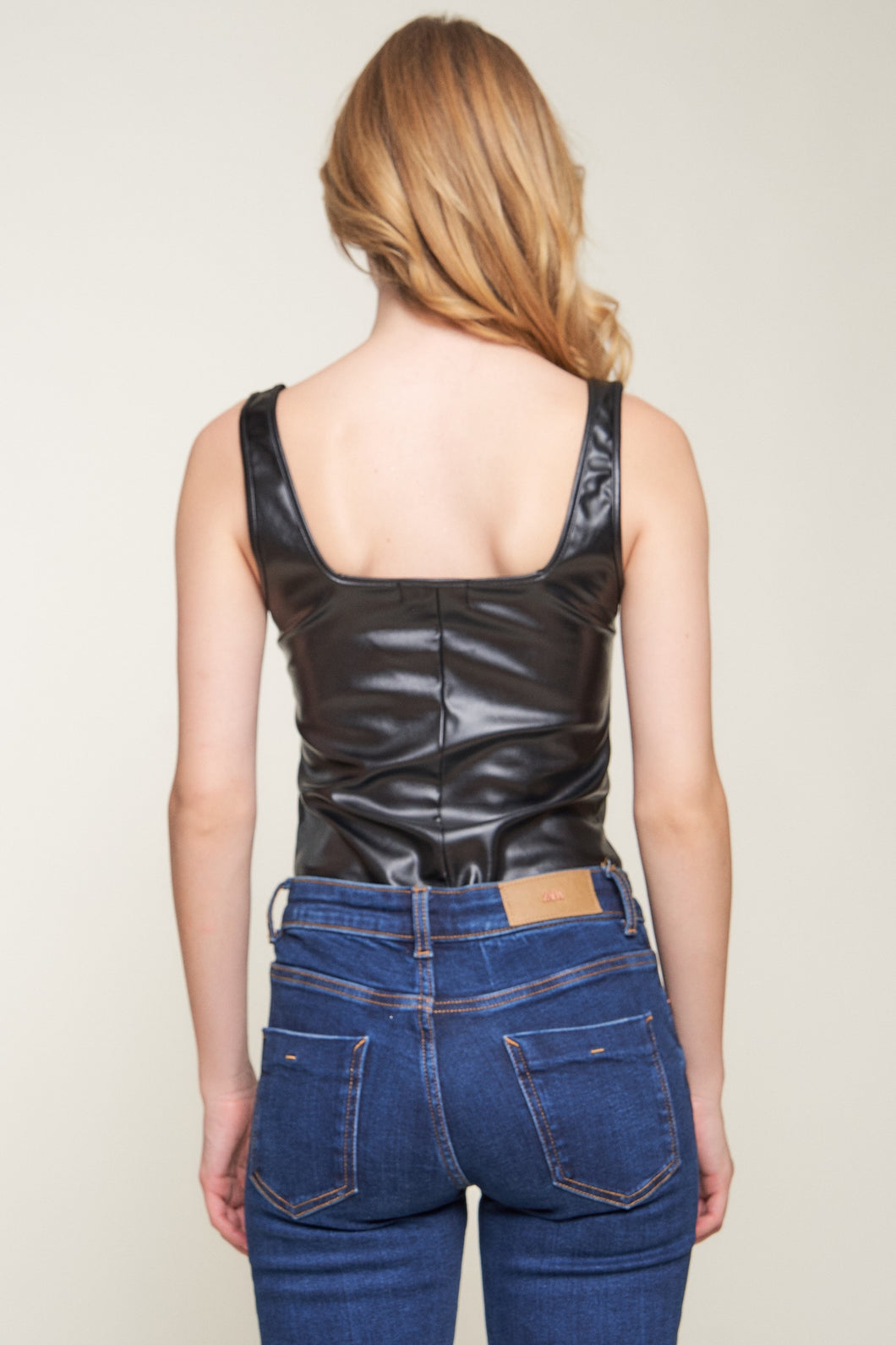 Faux Leather Bodysuit