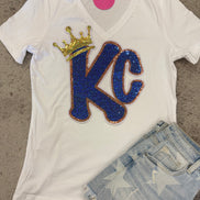 Royals V-Neck Tee w/Sequin Patch