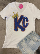 Load image into Gallery viewer, Royals V-Neck Tee w/Sequin Patch
