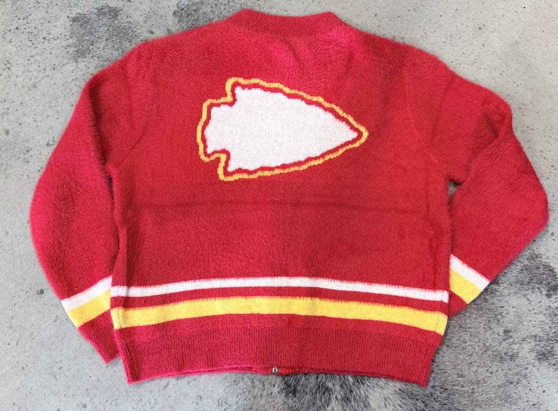 Chiefs Fuzzy Zip-Up Sweater