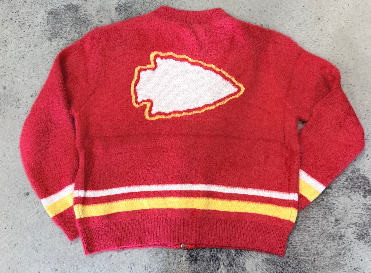 Chiefs Fuzzy Zip-Up Sweater